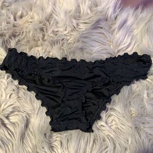 cheeky ruffled black bikini bottoms